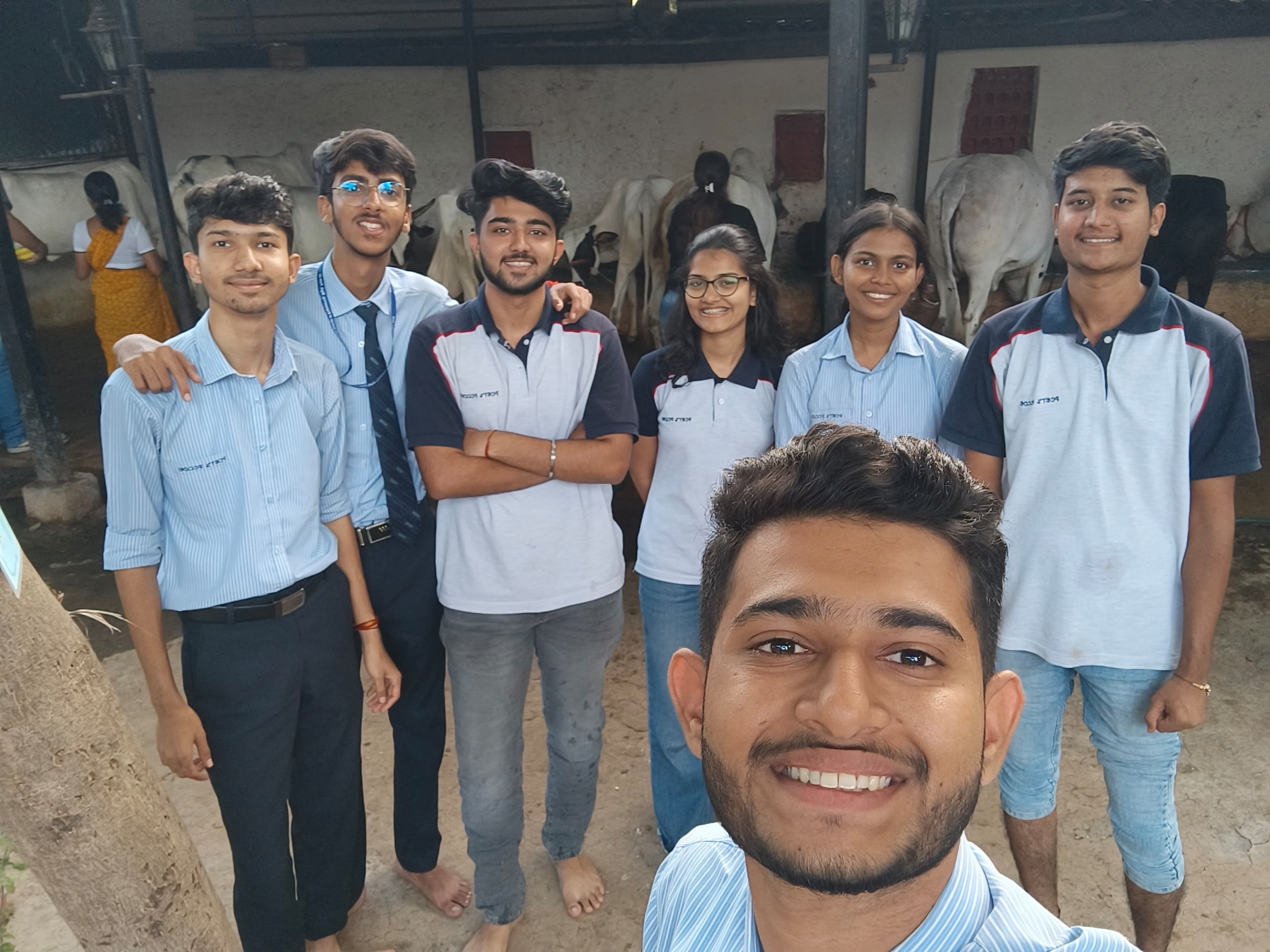 We had a wonderful time at the goshala during our seva activity! Welcomed warmly by the family, we spent the evening feeding cows, cleaning their shelters, and ensuring they had fresh water. We also learned about the Gobar gas plant and the use of cow dung. The experience fostered teamwork, laughter, and interesting stories from the owners. It was a fulfilling experience, and we look forward to returning to strengthen our bond with the animals and each other!