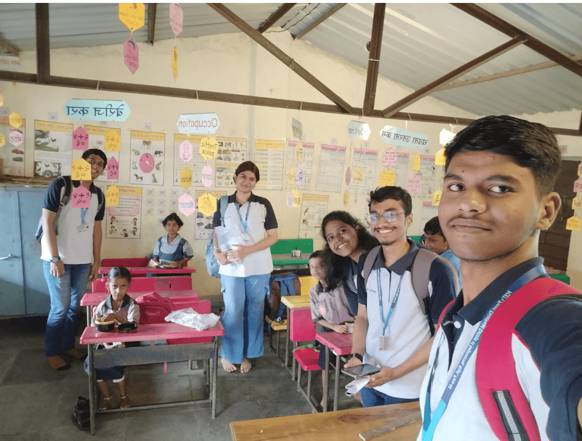 On 14 September, our team Rest Revolution visited Zilla Parishad School and Sojar Madhyamik Vidhyalaya in Kurvande, Lonavala. After gaining permission from the faculty, we excitedly interacted with the students. We introduced ourselves and shared career guidance based on our experiences in higher education. To keep the energy up, we played games and addressed their study-related queries. At the end, we distributed snacks, and their warm smiles were the most rewarding part of the visit.